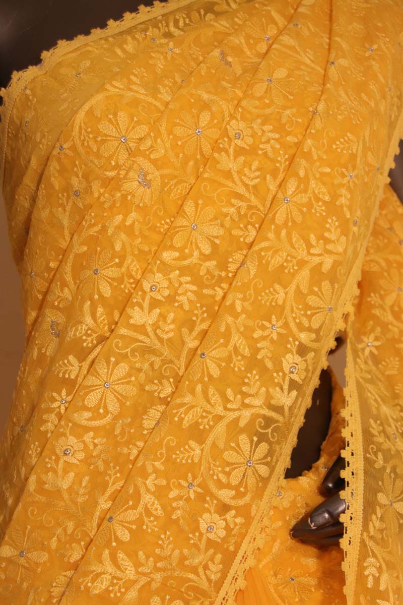 Exclusive Thread Embroidery Pure Silk Chiffon AI213680